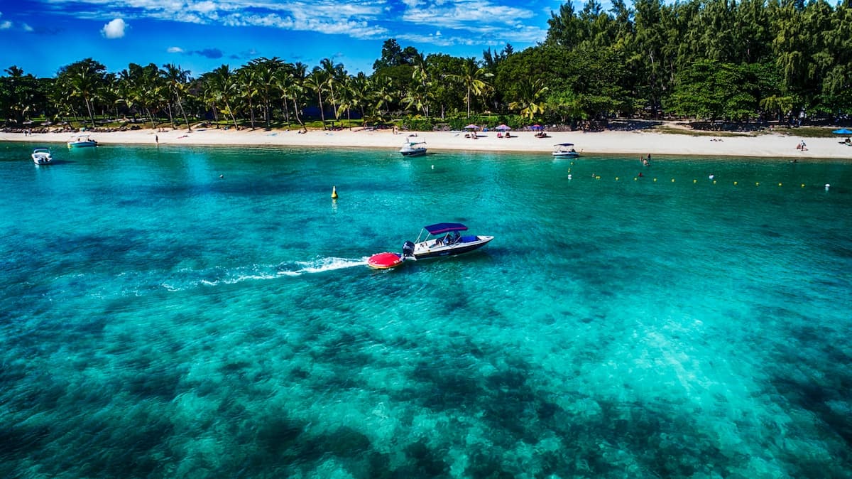 Aerial view of Mauritius