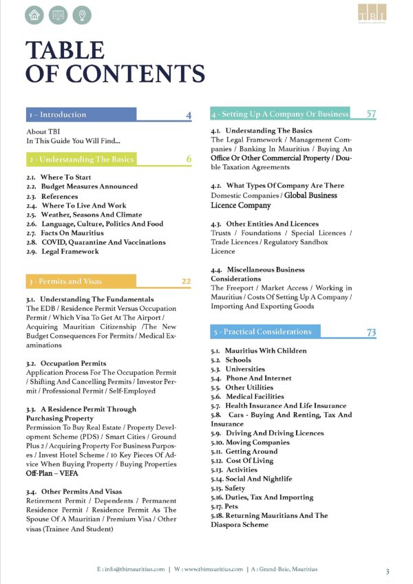Table of contents E-Guide
